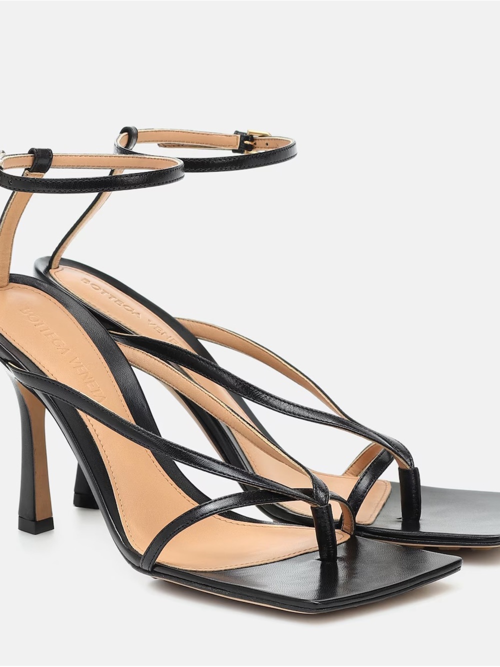 Bottega Veneta Black Stretch Strap Sandals